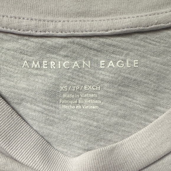 American Eagle Outfitters White Tee with Blue Butterfly & Floral Graphic - Picture 2 of 2